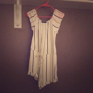 Lulu’s white and black striped romper